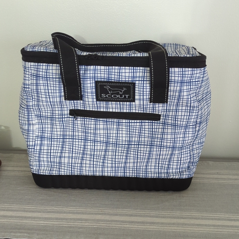 Scout Blue and Black Checkered Storage Tote